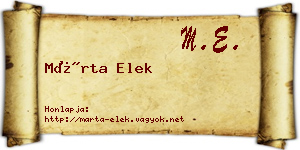 Márta Elek névjegykártya