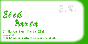 elek marta business card