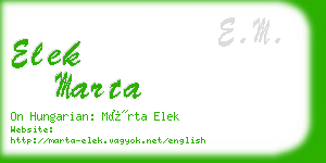 elek marta business card